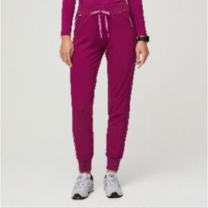 Figs NEW Women's XXS Tall Dark Magenta Cambridge Boston Slim Jogger Scrub Pants